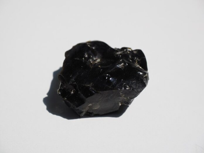 Black obsidian and rose quartz together